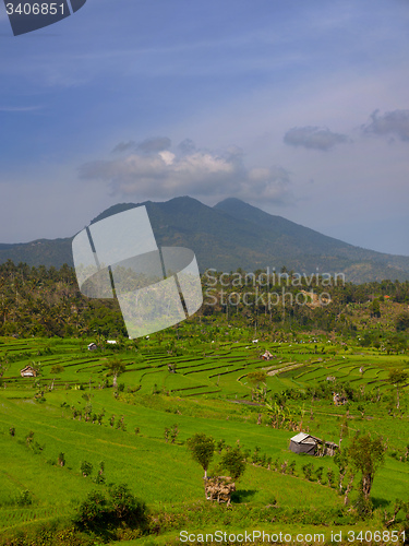 Image of Mountain over Southeast Asian Agricultural Fields