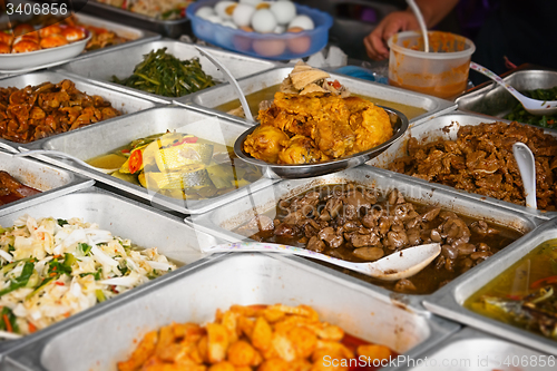 Image of Array of Fresh Foods at a typical eatery in Southeast Asia