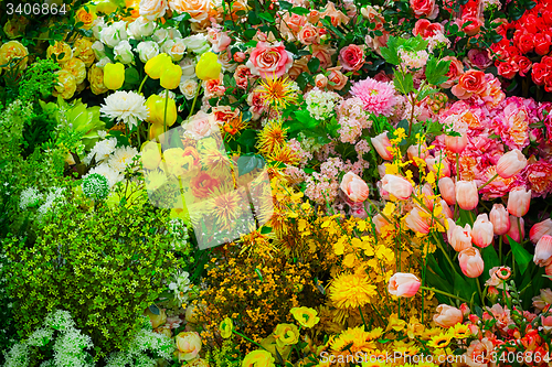 Image of Artificial Flowers in a Shop