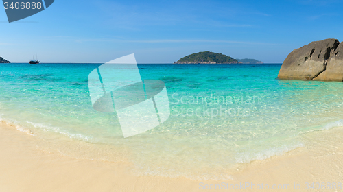 Image of Pristine, Tropical, White Sand Beach in Southeast Asia