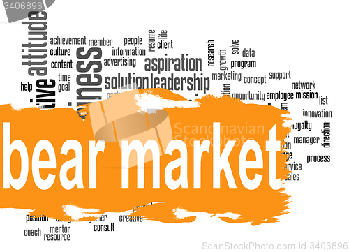 Image of Bear market word cloud with orange banner