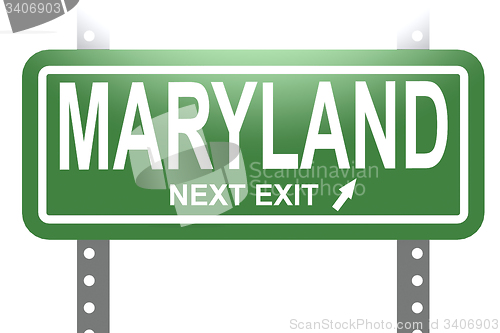 Image of Maryland green sign board isolated