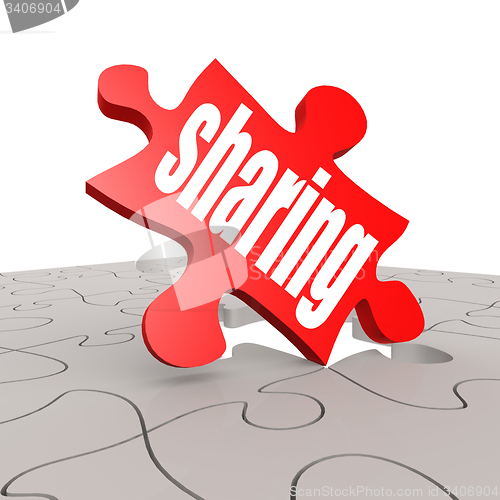 Image of Sharing word with puzzle background