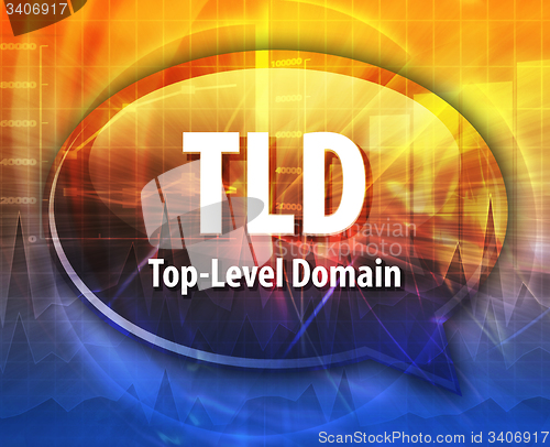 Image of TLD acronym definition speech bubble illustration