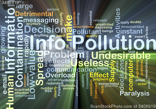 Image of Info pollution background concept glowing