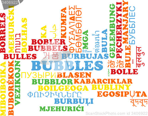 Image of Bubbles multilanguage wordcloud background concept