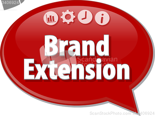 Image of Brand Extension  Business term speech bubble illustration