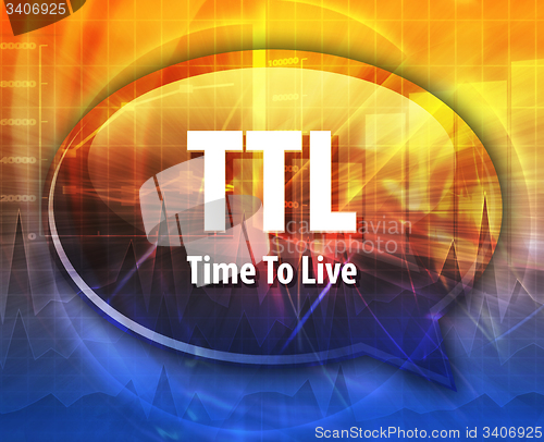 Image of TTL acronym definition speech bubble illustration