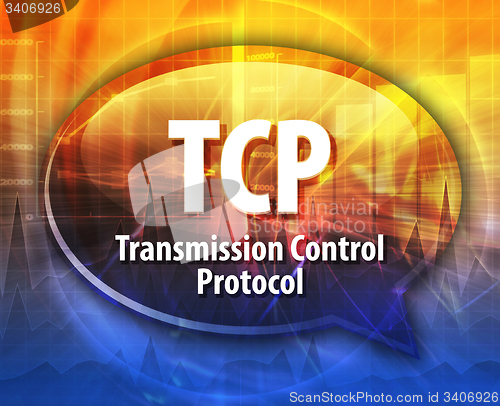 Image of TCP acronym definition speech bubble illustration