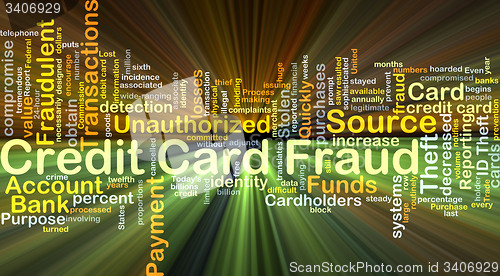 Image of Credit card fraud background concept glowing