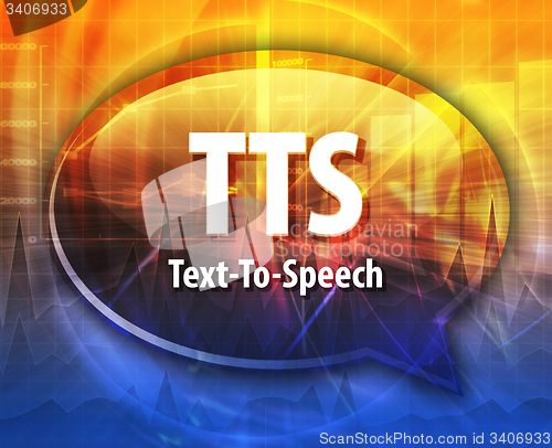 Image of TTS acronym definition speech bubble illustration