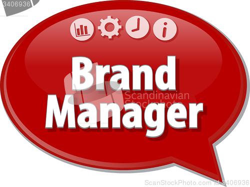 Image of Brand Manager  Business term speech bubble illustration