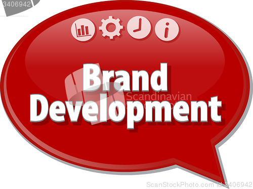 Image of Brand Development  Business term speech bubble illustration