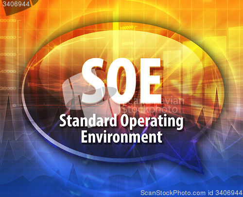 Image of SOE acronym definition speech bubble illustration