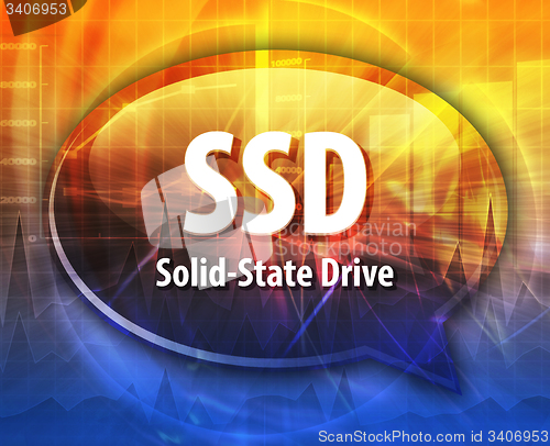 Image of SSD acronym definition speech bubble illustration