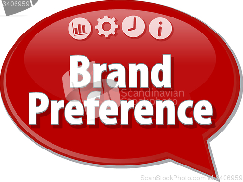 Image of Brand Preference  Business term speech bubble illustration