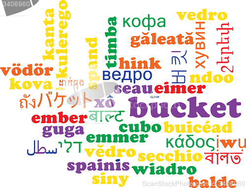 Image of Bucket multilanguage wordcloud background concept