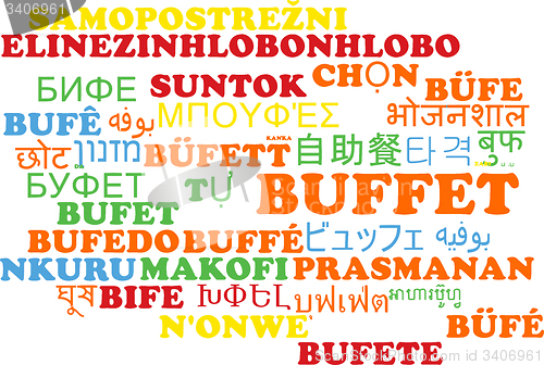 Image of Buffet multilanguage wordcloud background concept