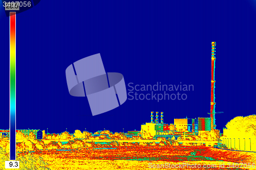 Image of Infrared image Chimney of energy station