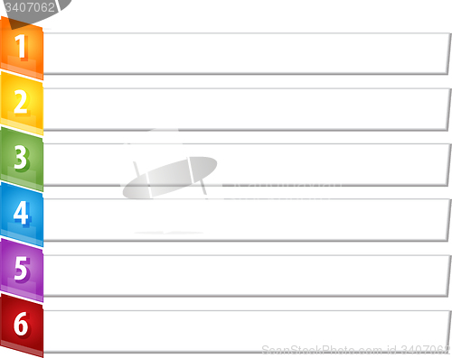 Image of Slant Items Six blank business diagram illustration