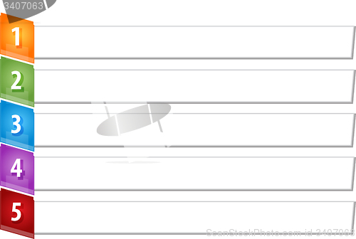 Image of Slant Items Five blank business diagram illustration