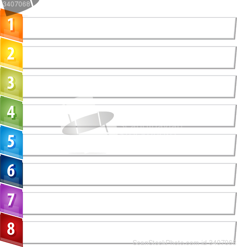 Image of Slant Items Eight blank business diagram illustration