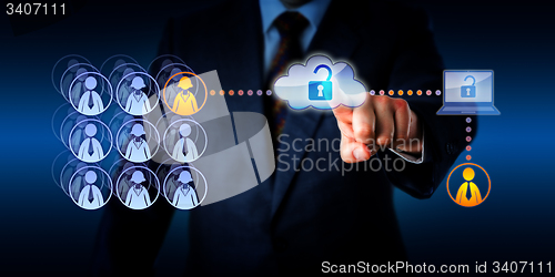 Image of Manager Unlocking Cloud Access To A Remote Worker