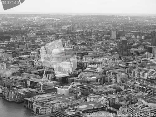 Image of Black and white Aerial view of London