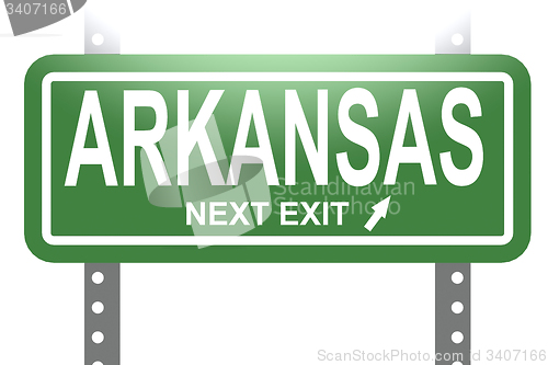 Image of Arkansas green sign board isolated 