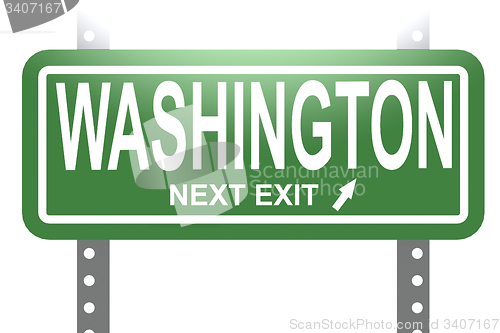 Image of Washington green sign board isolated