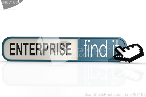 Image of Enterprise word on the blue find it banner