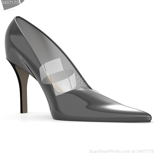 Image of Black high heel shoe