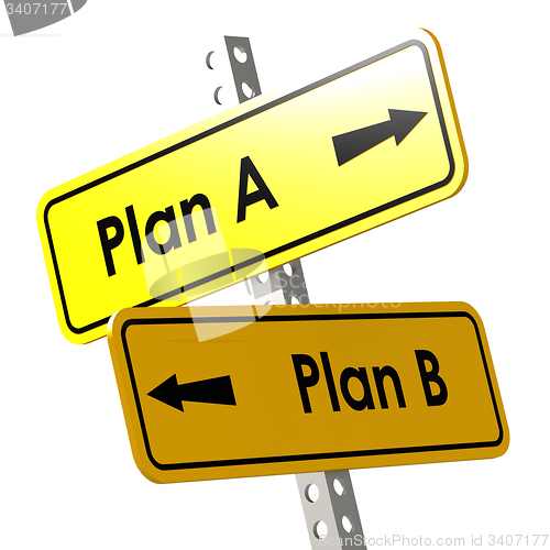 Image of Plan A and B with yellow road Sign