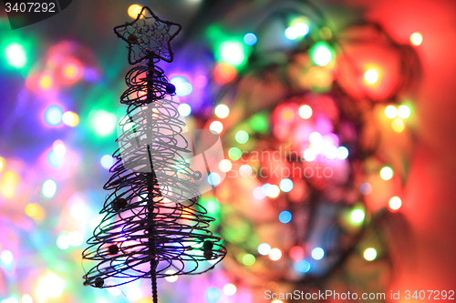 Image of color christmas lights background