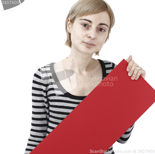 Image of Woman holding a paper