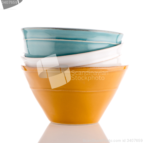 Image of Three colored bowls