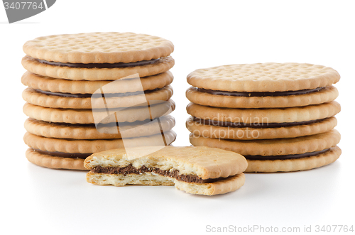 Image of Sandwich biscuits with chocolate filling