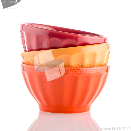 Image of Three colored bowls