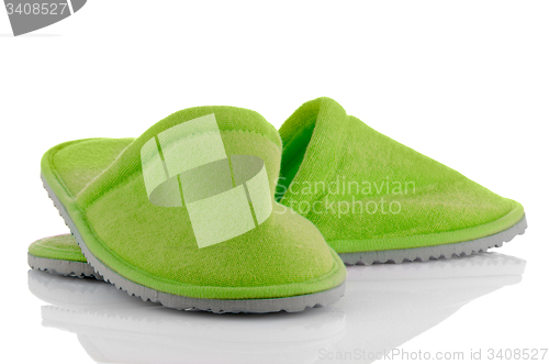 Image of A pair of green slippers