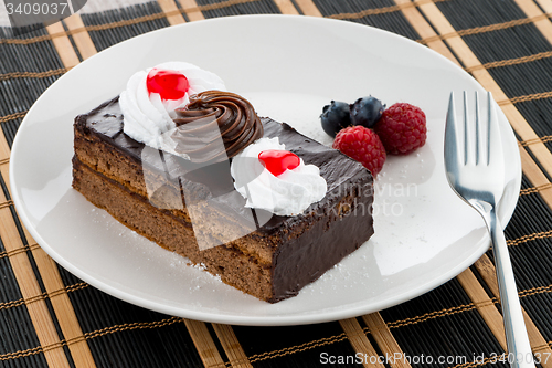 Image of Piece of chocolate cake