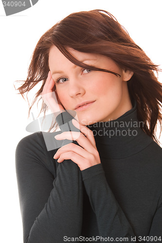 Image of Portrait of young beautiful woman