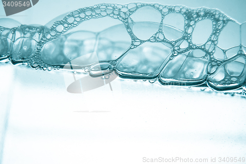 Image of Air bubbles in blue water