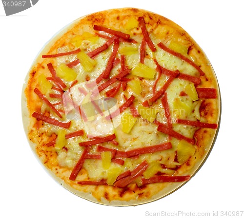 Image of Ham and pineapple pizza

