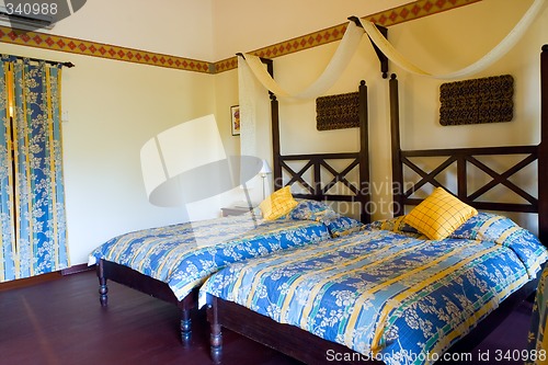 Image of Interior of a resort room in tropical Indonesia

