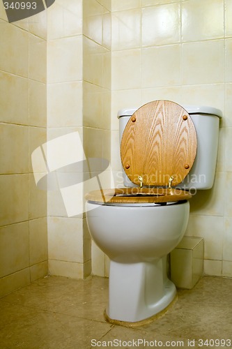 Image of Toilet bowl in hotel bathroom

