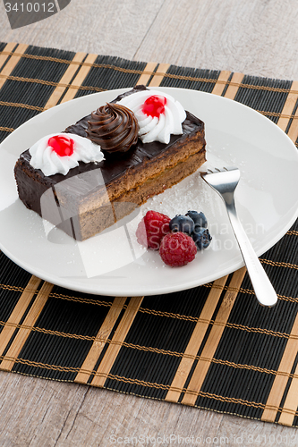 Image of Piece of chocolate cake