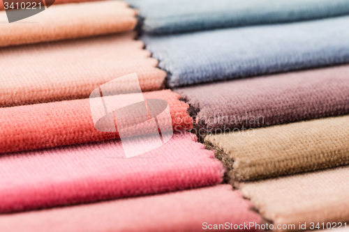 Image of Multi color fabric texture samples