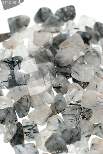 Image of Quartz with tourmaline necklace and bracelet beads