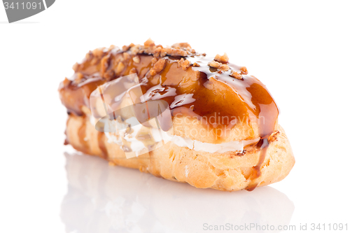 Image of Eclair with caramel decoration