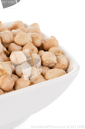 Image of Closeup of a bowl with chickpeas